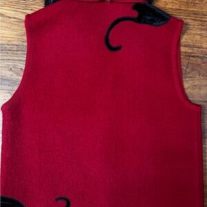 Lisa International Red Sweater with Black Details